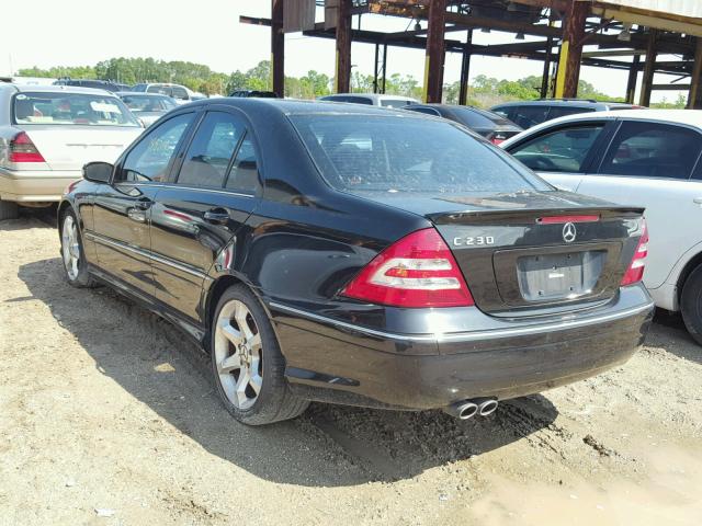 WDBRF52H27E026701 - 2007 MERCEDES-BENZ C 230 BLACK photo 3