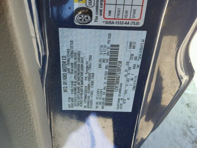 1ZVFT80N875289358 - 2007 FORD MUSTANG BLUE photo 10