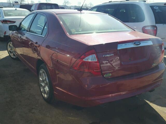 3FAHP0HG4AR222984 - 2010 FORD FUSION SE RED photo 3