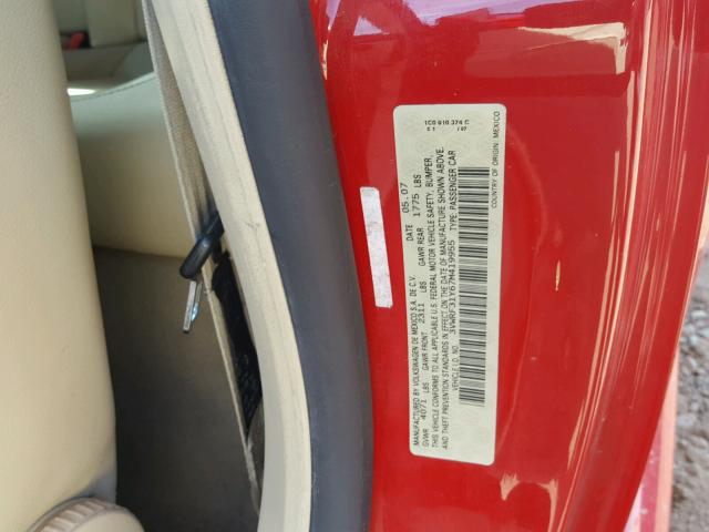 3VWRF31Y67M419955 - 2007 VOLKSWAGEN NEW BEETLE 红色 照片 10