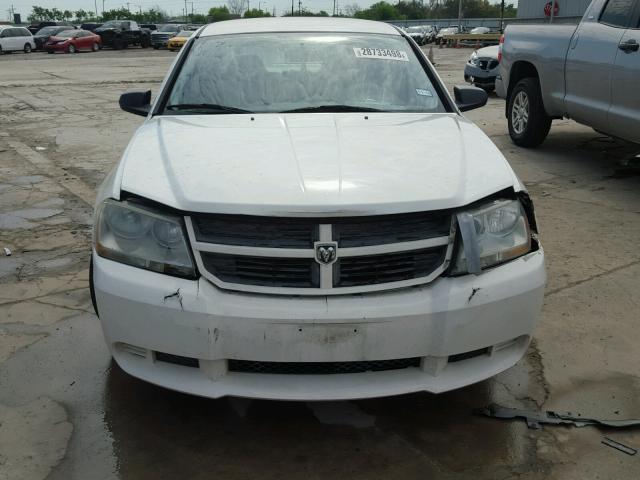 1B3LC46K08N593508 - 2008 DODGE AVENGER SE WHITE photo 9