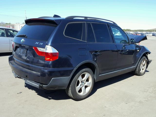 WBXPC93467WF13128 - 2007 BMW X3 3.0SI BLUE photo 4