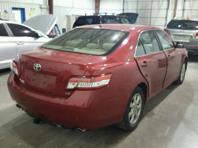 4T1BK3EK2AU109113 - 2010 TOYOTA CAMRY SE RED photo 4