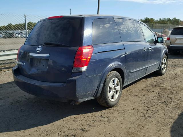 5N1BV28U49N100529 - 2009 NISSAN QUEST S BLUE photo 4