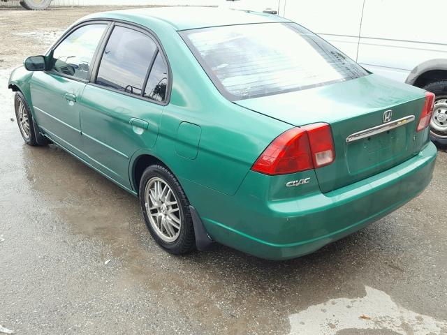 2HGES26791H513181 - 2001 HONDA CIVIC EX მწვანე ფოტო 3