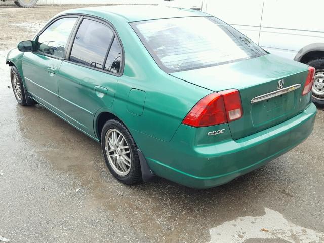 2HGES26791H513181 - 2001 HONDA CIVIC EX GREEN photo 3