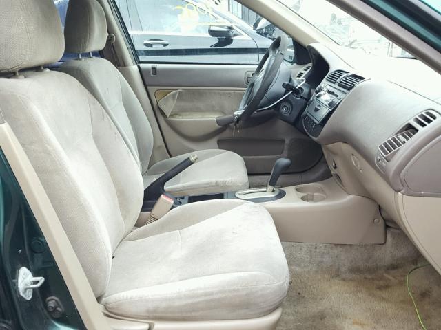 2HGES26791H513181 - 2001 HONDA CIVIC EX მწვანე ფოტო 5