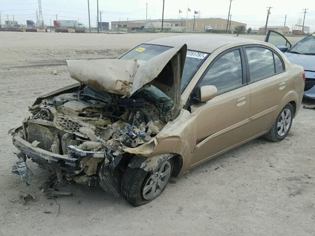 KNADH4A30A6638402 - 2010 KIA RIO LX BEIGE photo 2