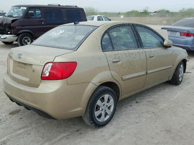 KNADH4A30A6638402 - 2010 KIA RIO LX BEIGE photo 4