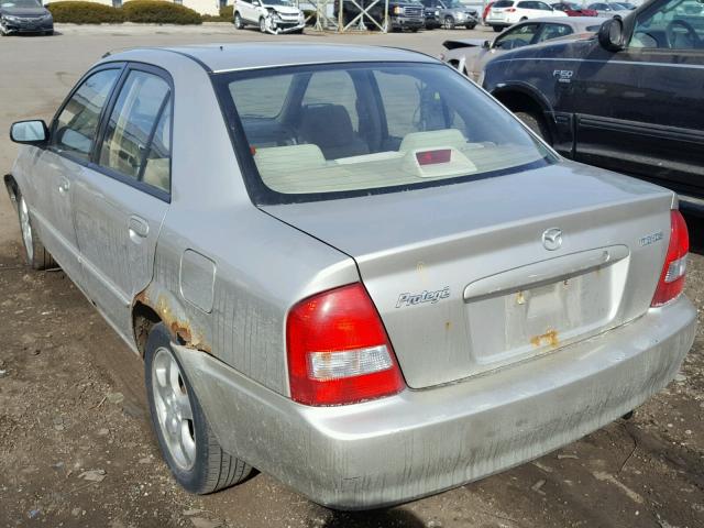 JM1BJ225221595313 - 2002 MAZDA PROTEGE DX GRAY photo 3