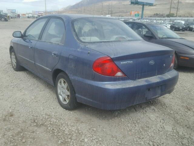 KNAFB121635215967 - 2003 KIA SPECTRA BA BLUE photo 3