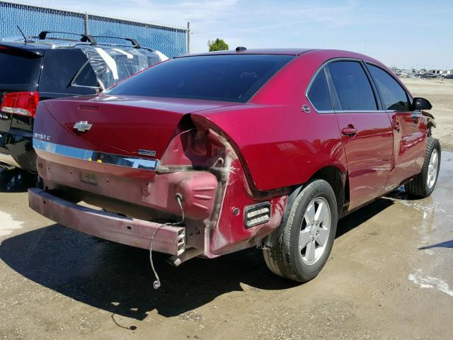 2G1WT58K189255755 - 2008 CHEVROLET IMPALA LT RED photo 4