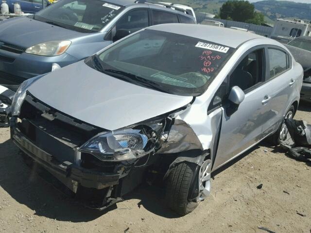 KNADM4A38G6572685 - 2016 KIA RIO LX SILVER photo 2