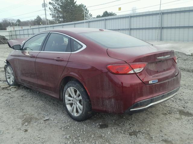 1C3CCCABXFN537979 - 2015 CHRYSLER 200 LIMITE BURGUNDY photo 3