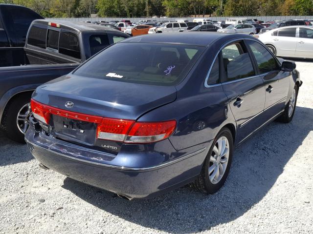 KMHFC46F96A103999 - 2006 HYUNDAI AZERA SE BLUE photo 4