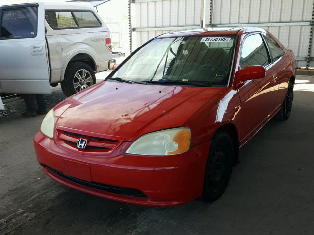 1HGEM22912L021525 - 2002 HONDA CIVIC EX RED photo 2