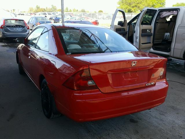 1HGEM22912L021525 - 2002 HONDA CIVIC EX წითელი ფოტო 3