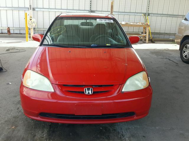 1HGEM22912L021525 - 2002 HONDA CIVIC EX წითელი ფოტო 9