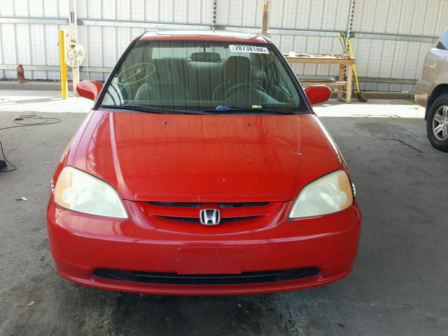 1HGEM22912L021525 - 2002 HONDA CIVIC EX RED photo 9