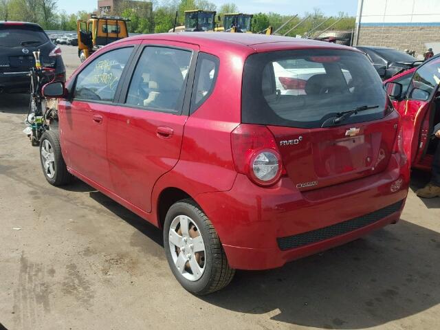 KL1TD66EX9B609497 - 2009 CHEVROLET AVEO LS RED photo 3