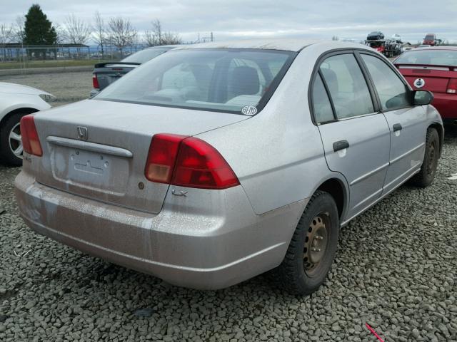 2HGES16521H618704 - 2001 HONDA CIVIC LX SILVER photo 4