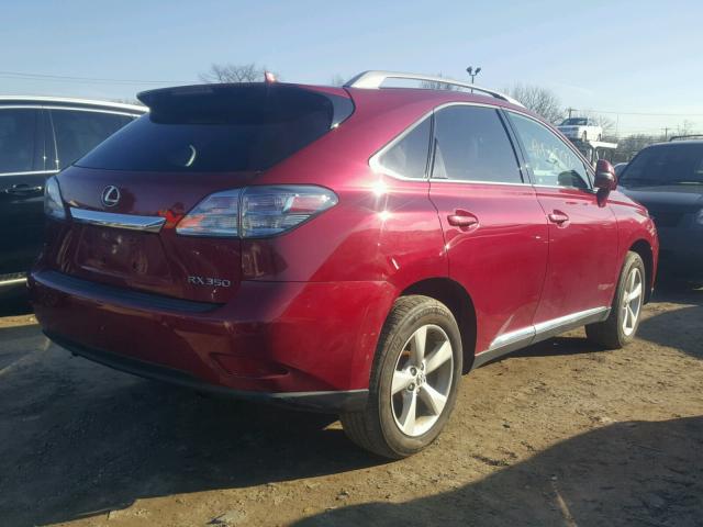 2T2BK1BA0BC089409 - 2011 LEXUS RX 350 RED photo 4