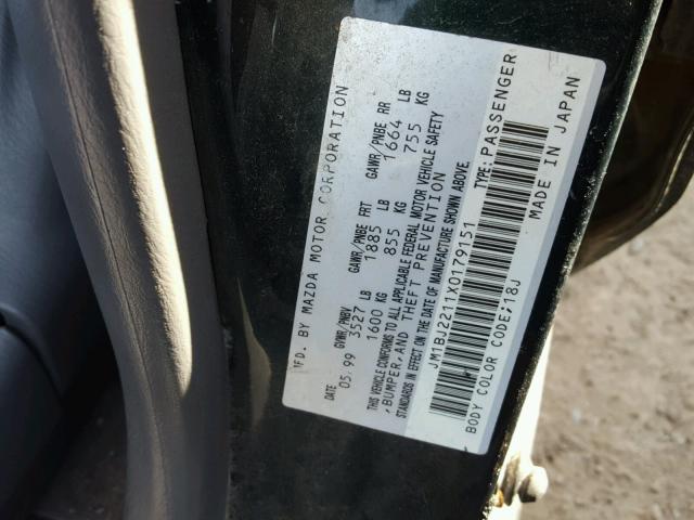 JM1BJ2211X0179151 - 1999 MAZDA PROTEGE ES 绿色 照片 10