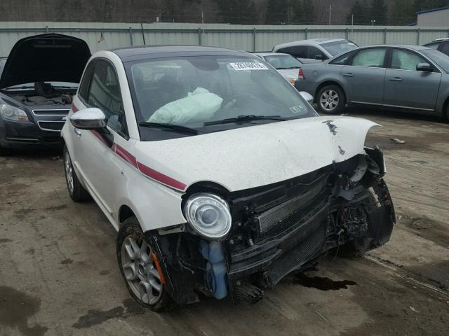 3C3CFFCR5CT195078 - 2012 FIAT 500 LOUNGE WHITE photo 1