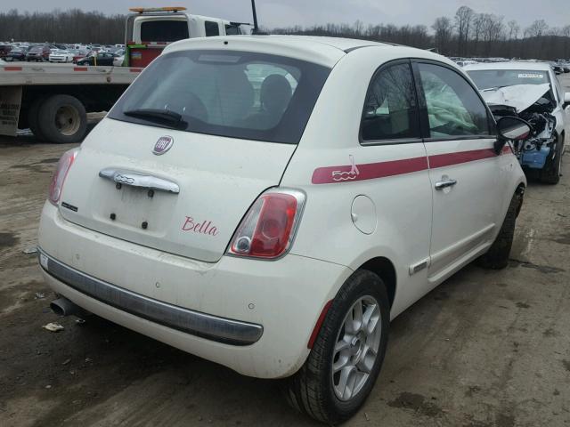 3C3CFFCR5CT195078 - 2012 FIAT 500 LOUNGE WHITE photo 4