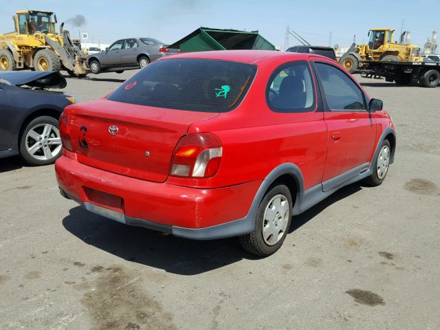 JTDAT123310126122 - 2001 TOYOTA ECHO RED photo 4