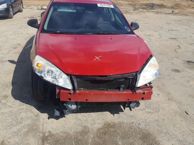 1G2ZF58BX74129332 - 2007 PONTIAC G6 VALUE L RED photo 9