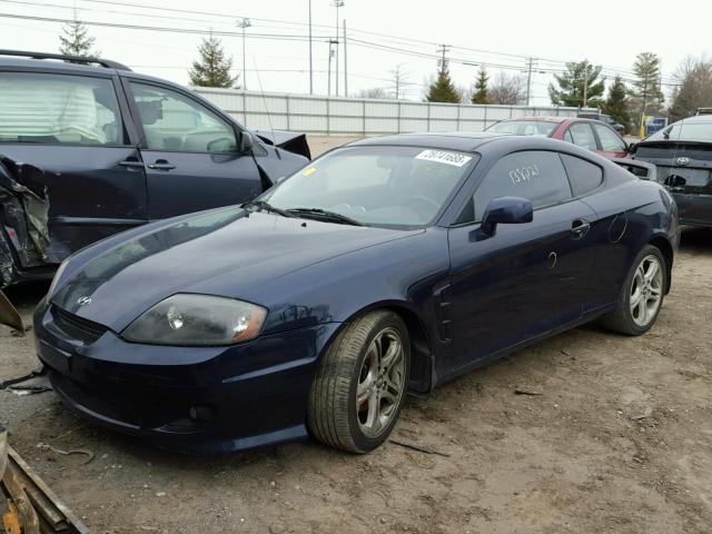 KMHHN65F26U188490 - 2006 HYUNDAI TIBURON GT BLUE photo 2