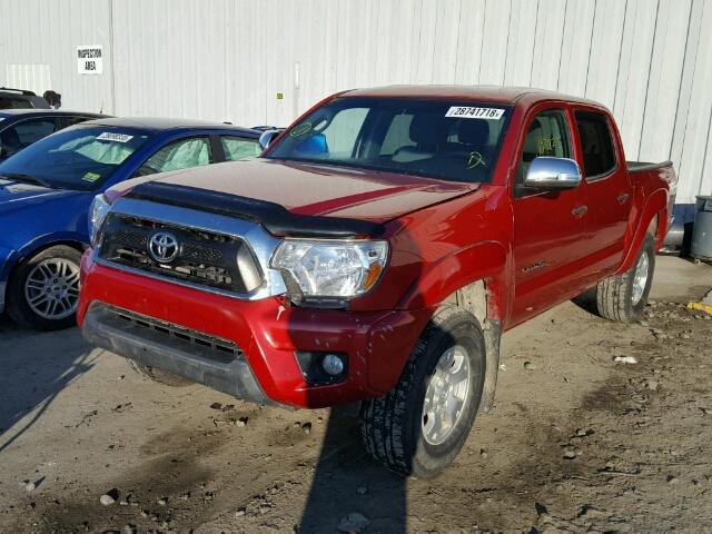 3TMLU4EN3EM134132 - 2014 TOYOTA TACOMA DOU RED photo 2