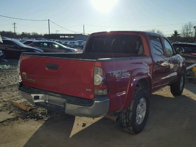 3TMLU4EN3EM134132 - 2014 TOYOTA TACOMA DOU RED photo 4