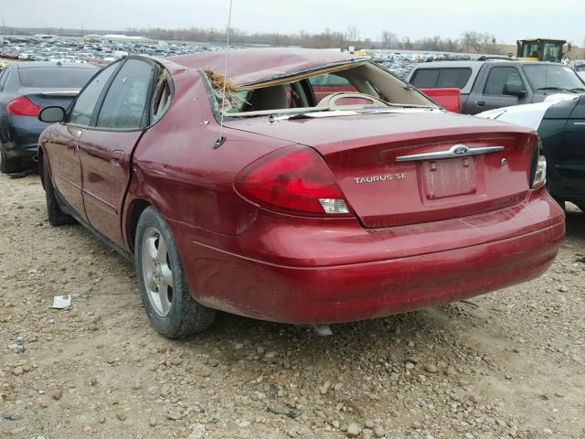 1FAFP53201A279225 - 2001 FORD TAURUS SE RED photo 3