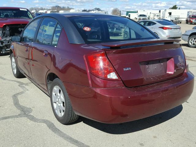 1G8AJ52F83Z105055 - 2003 SATURN ION LEVEL 勃艮第红 照片 3