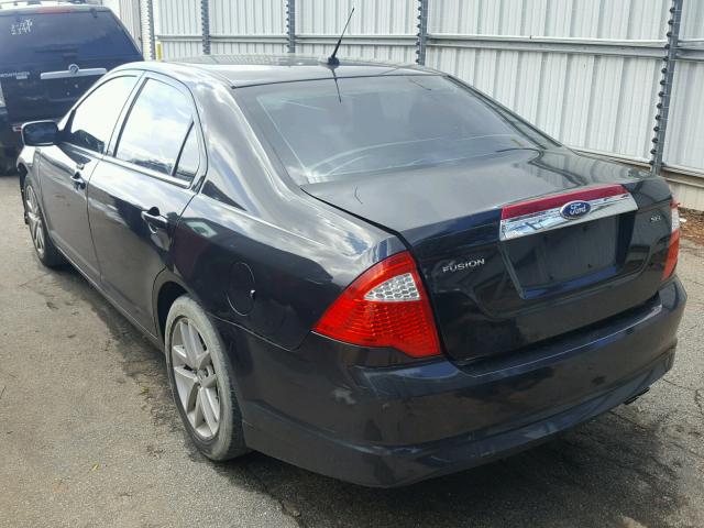 3FAHP0JA4BR263171 - 2011 FORD FUSION SEL BLACK photo 3