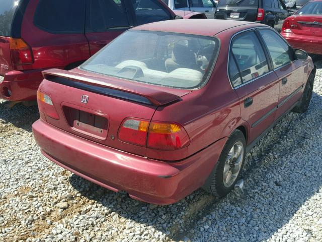 1HGEJ6676XL010097 - 1999 HONDA CIVIC LX RED photo 4