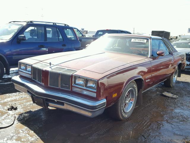 3J57R6M458737 - 1976 OLDSMOBILE CUTLASS BURGUNDY photo 2