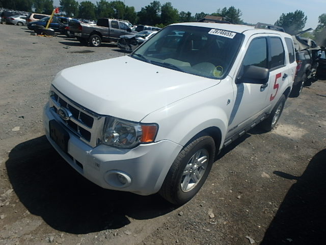 1FMCU59H48KA59202 - 2008 FORD ESCAPE HEV WHITE photo 2