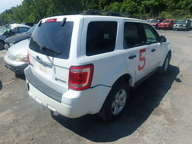 1FMCU59H48KA59202 - 2008 FORD ESCAPE HEV WHITE photo 4