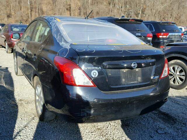 3N1CN7AP5DL848406 - 2013 NISSAN VERSA S BLACK photo 3