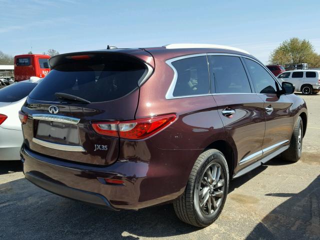 5N1AL0MN1DC322065 - 2013 INFINITI JX35 BASE MAROON photo 4