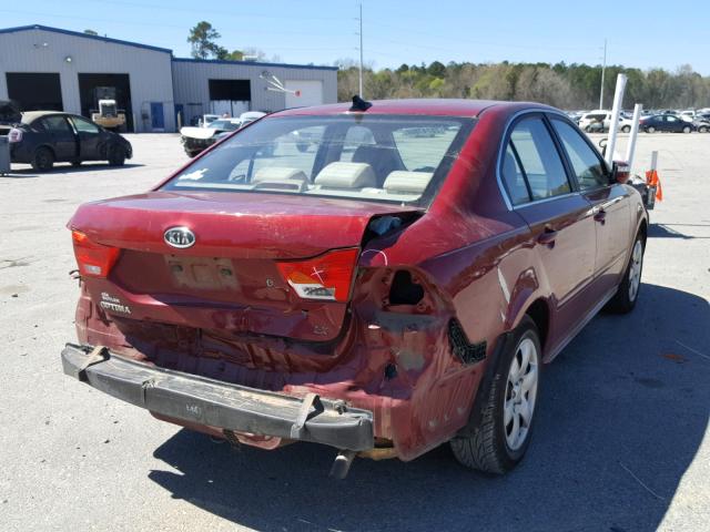 KNAGE228395366370 - 2009 KIA OPTIMA LX RED photo 4