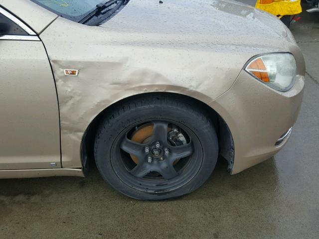 1G1ZG57N68F234937 - 2008 CHEVROLET MALIBU LS ოქროსფერი ფოტო 9