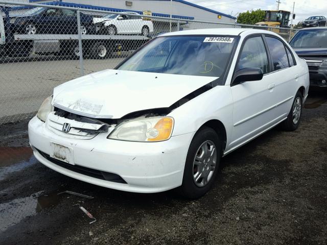 2HGES16522H575418 - 2002 HONDA CIVIC LX WHITE photo 2