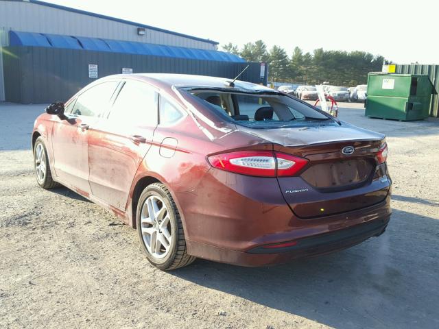 3FA6P0HD4GR260396 - 2016 FORD FUSION SE BURGUNDY photo 3