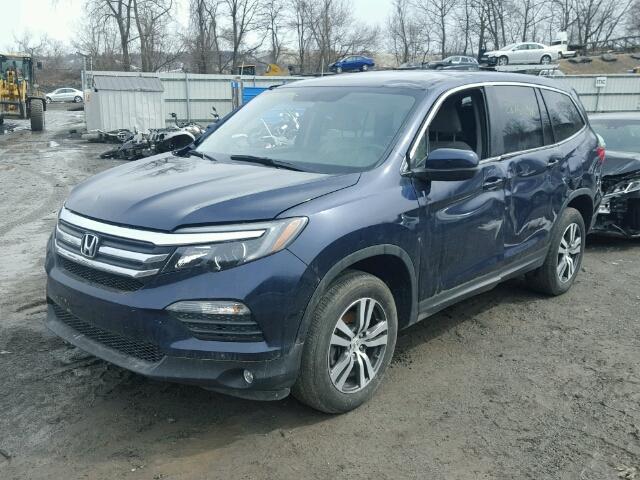 5FNYF6H36GB035706 - 2016 HONDA PILOT EX BLUE photo 2