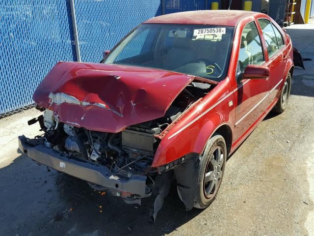 3VWRK69M05M019529 - 2005 VOLKSWAGEN JETTA GL RED photo 2