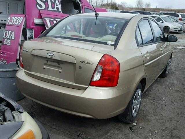 KMHCN45C69U320255 - 2009 HYUNDAI ACCENT GLS BEIGE photo 4